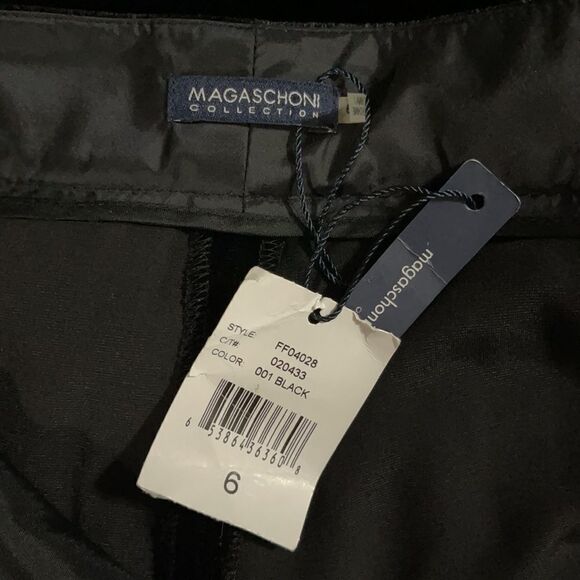 Magaschoni Black Velvet/Silk Hem Band Pants Size 6 - Picture 12 of 13